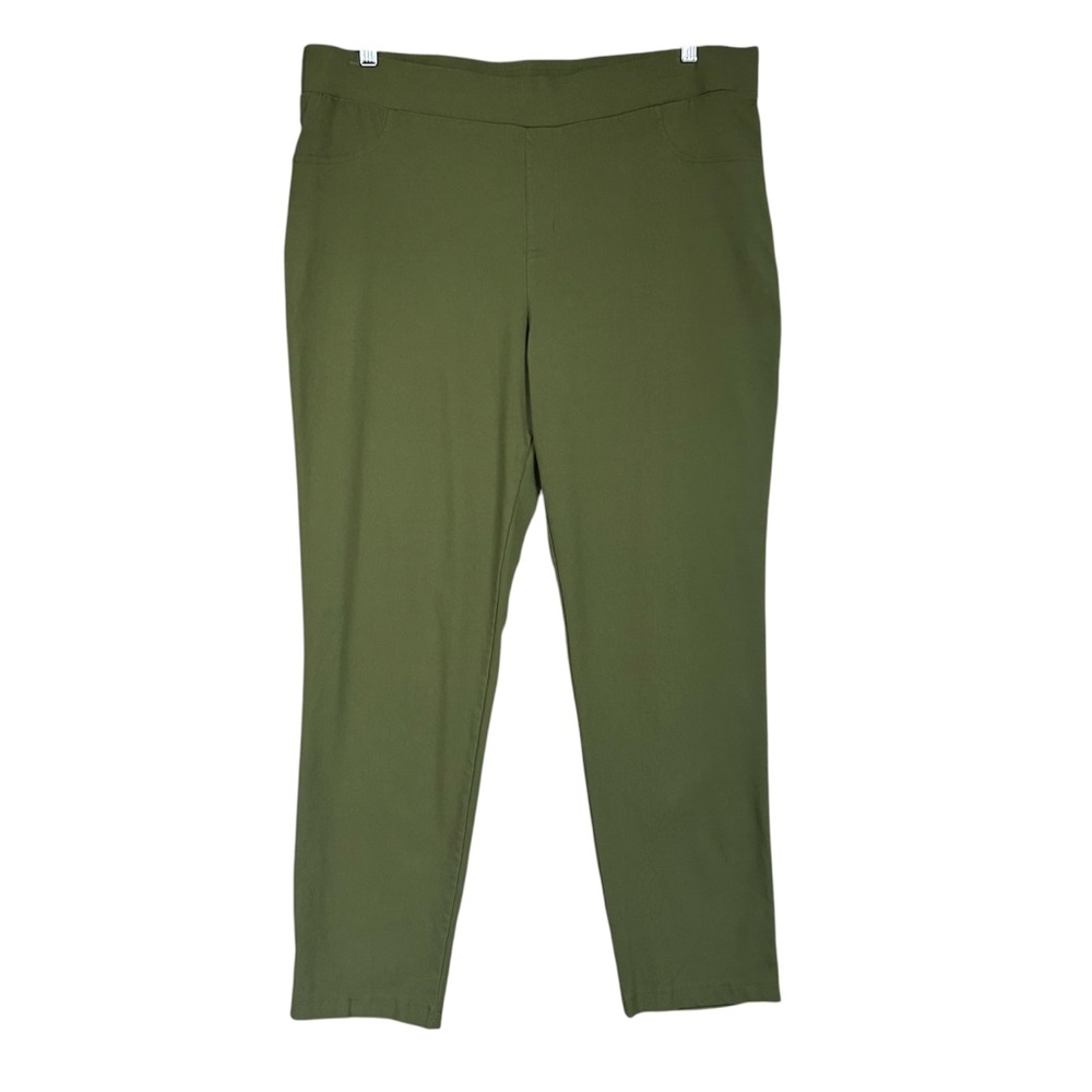 Logo by Lori Goldstein Stretch Ankle Pull On Pant Sz XL Tall Green